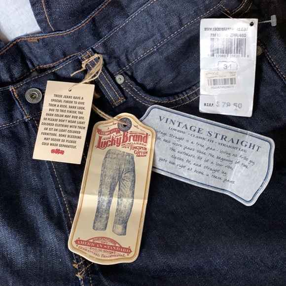 NWT Lucky Brand Mens Jeans Dark Wash Vintage Straight Leg - Picture 7 of 9